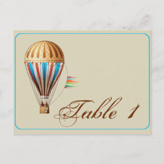Carte Postale Mariage de ballon à air chaud vintage Numéro de ta