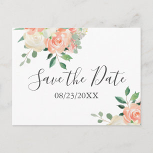 Carte Postale Mariage de bouquet de pêche Enregistrer la date