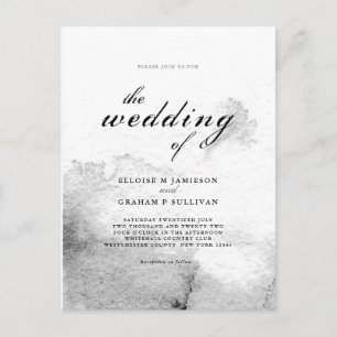 Carte Postale Mariage de calligraphie noir et blanc Ombre