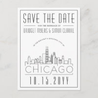 Mariage de Chicago | Skyline stylisée Enregistrer