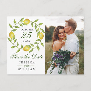 Carte Postale Mariage de citrons doux et verdure Photo de mariag