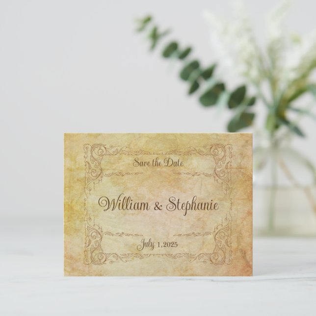 Carte Postale Mariage de conte de fées romantique victorien vint (Debout devant)