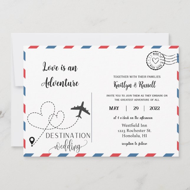 Carte postale - Mariage de destination (Devant)