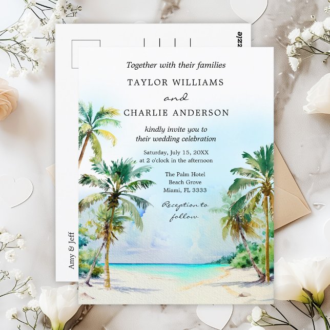 Carte Postale Mariage de Destination sur une Plage Tropicale (Créateur téléchargé)