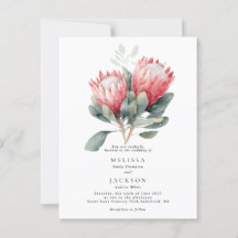 Mariage de fleurs d'aquarelle en teinte Protea