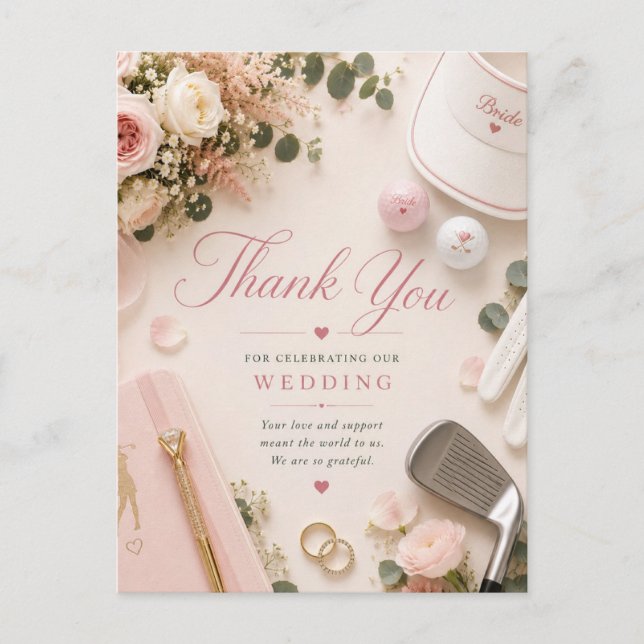 Carte Postale Mariage de golf  (Devant)