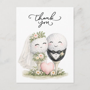 Carte Postale Mariage de golf mariée et marié