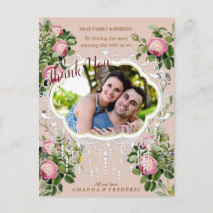 Carte Postale Mariage de jardin victorien Remerciement