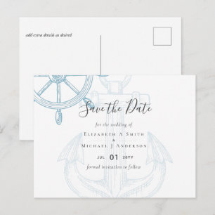 Carte Postale Mariage de la Roue de Navires de Navigation