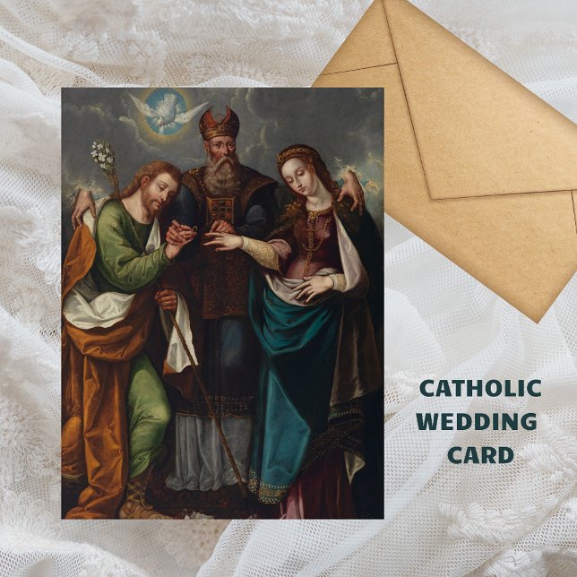 Carte Postale Mariage de la Vierge Mariage chrétien religieux (The Marriage of the Virgin Ramirez el Mozo Catholic Christian Marriage Wedding Postcard)