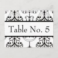 Carte postale Mariage de lustre noir et blanc Tabl