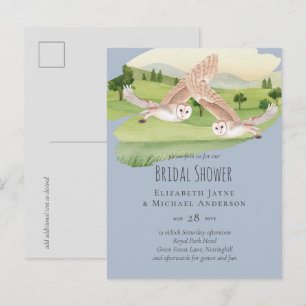 Carte Postale Mariage de magnifiques hiboux