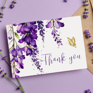 Carte Postale Mariage de Merci de Lavande Florale violet Boho