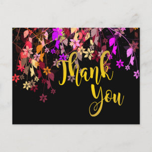 Carte Postale Mariage de Merci d'or floral