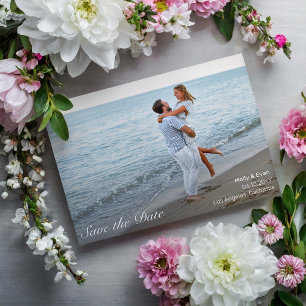 Carte Postale Mariage de plage photo Enregistrez la date