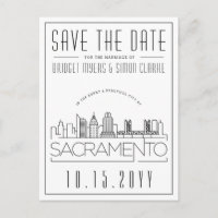 Mariage de Sacramento |Ligne Skyline stylisée Enre