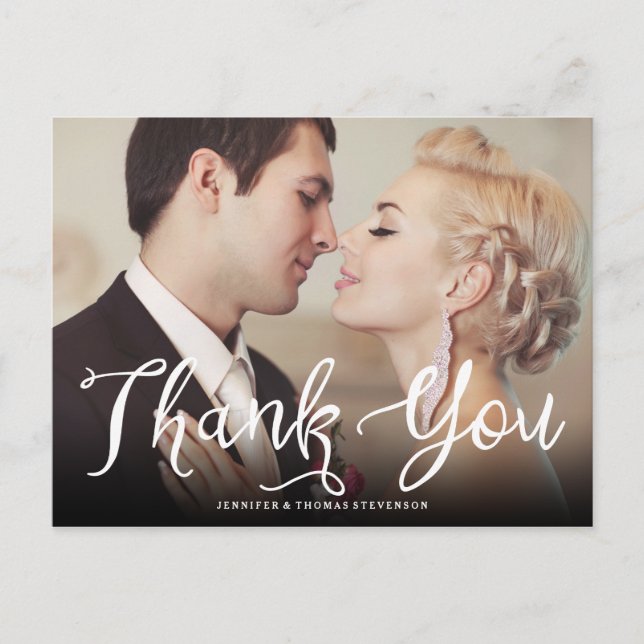 Carte postale Mariage de script chic (Devant)
