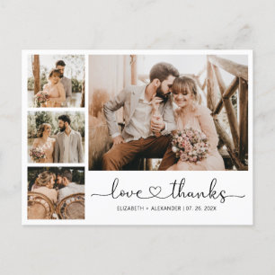 Carte postale Mariage de script de coeur budgétair