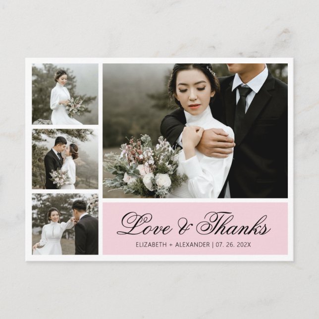 Carte postale Mariage de script élégant du budget (Devant)