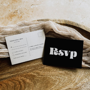 Carte Postale Mariage de script rétro vintage RSVP