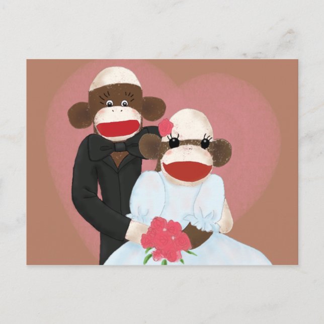 Carte postale Mariage de singe de choc (Bowty & Vi (Devant)
