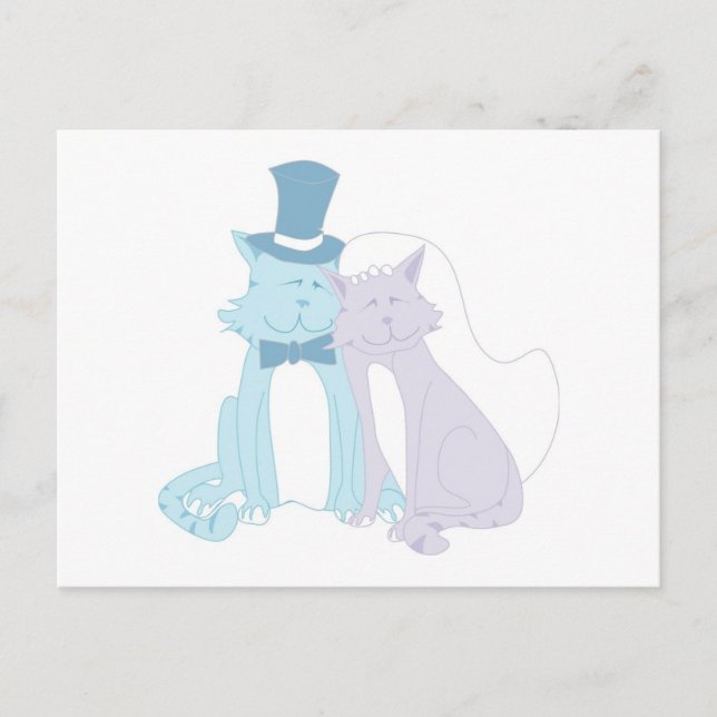 Carte Postale Mariage de thème Cat (Devant)
