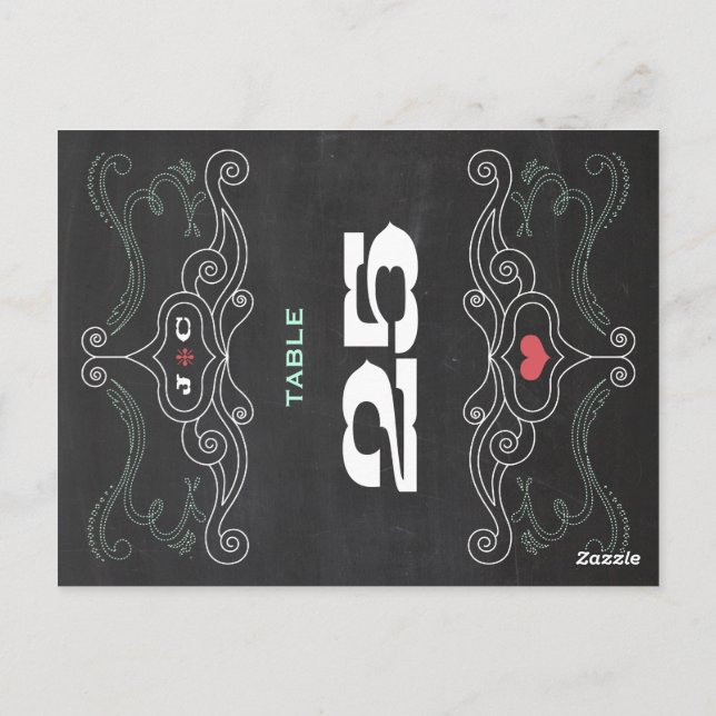 Carte Postale Mariage de typographie de tableau de bord rustique (Dos)