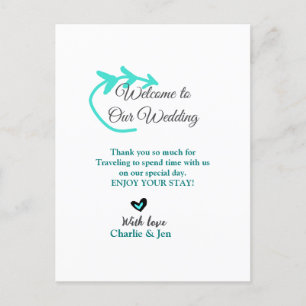 Carte Postale Mariage Destination fête bienvenue voyage