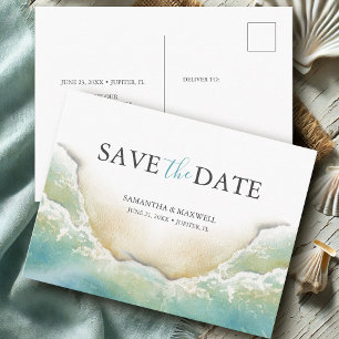 Carte Postale Mariage Destination Plage Enregistrer La Date