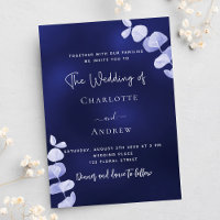 Mariage d'eucalyptus bleu marine