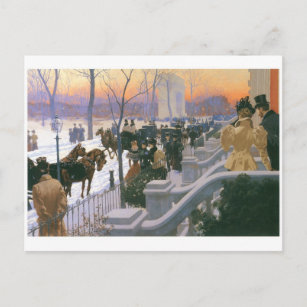 Carte Postale Mariage d'hiver à Washington Carré c. 1897
