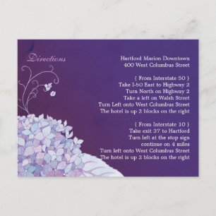 Carte Postale Mariage d'Hydrangea violet Direction Hébergement