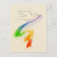 Mariage Dove avec ruban arc-en-ciel