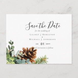 Carte Postale Mariage Dusty Blue Eucalyptus Budget