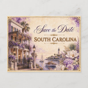 Carte Postale Mariage élégant de Save the Date en Caroline du Su