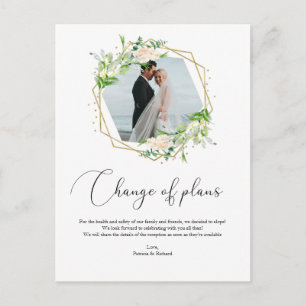 Carte Postale Mariage en fuite Géométrique de Verdure Changement