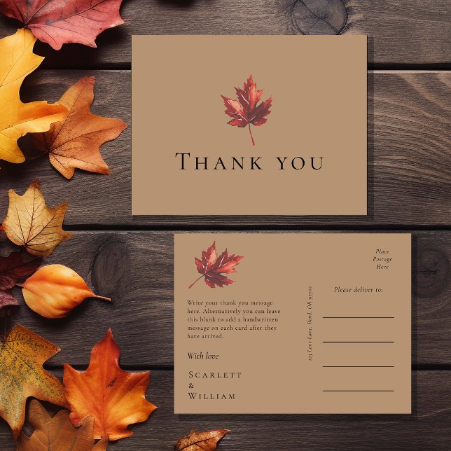 Carte Postale Mariage en terre cuite à automne simple (Créateur téléchargé)