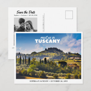 Carte Postale Mariage en Toscane Italie Enregistrez la date Rétr