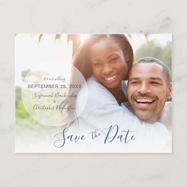 Carte Postale Mariage Enregistrer La Date Faire-part Photo Perso (Devant)