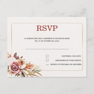 Carte postale mariage espagnole Rsvp