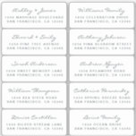 Carte postale Mariage  Étiquette de adresse invité<br><div class="desc">Facile à personnaliser, noms et adresses / autocollants de étiquette de adresse mariage individuel pour les invités dans une taille de 2 x 0, 8 pouces adapté aux cartes postales! Ces étiquettes de adresse mariages chic, modernes et élégants présentent vos noms d'hôtes mariages dans une calligraphie manuscrite élégante et hors-noir...</div>