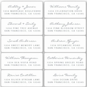 Carte postale Mariage Étiquette de adresse invité