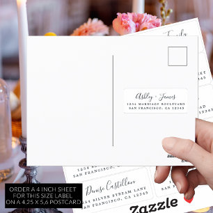 Carte postale Mariage Étiquette de adresse invité