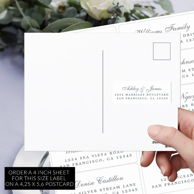 Carte postale Mariage  Étiquette de adresse invité (Créateur téléchargé)
