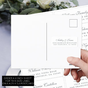 Carte postale Mariage  Étiquette de adresse invité