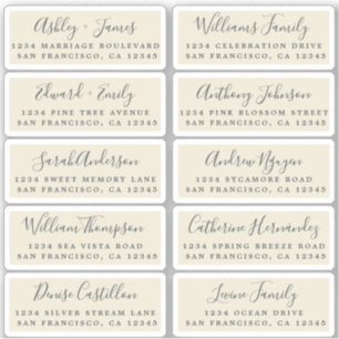 Carte postale Mariage Étiquette de adresse invité
