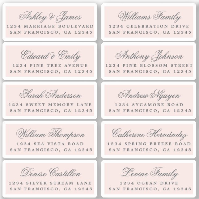Carte postale Mariage  Étiquette de adresse invité (Devant)