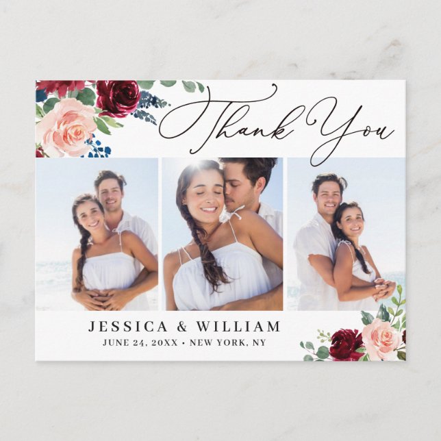 Carte Postale Mariage Eucalyptus de la marine bourguignonne 3 Me (Devant)