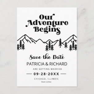 Carte Postale Mariage extérieur en montagne rustique, Enregistre