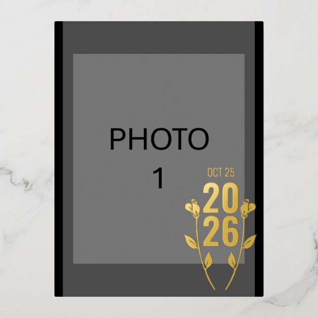 Carte postale mariage Faire-part Foil (Recto)